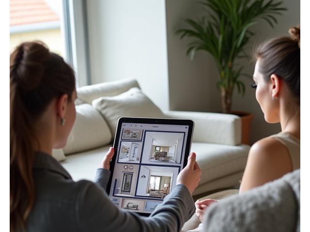 Interieurontwerper die een klant adviseert in een stylish interieur