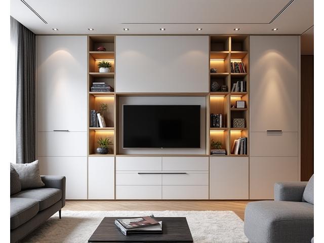 Op maat gemaakte, ingebouwde kast met een minimalistisch design