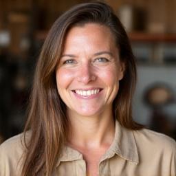 Portret van Sophie de Jong, meestertimmervrouw, glimlachend