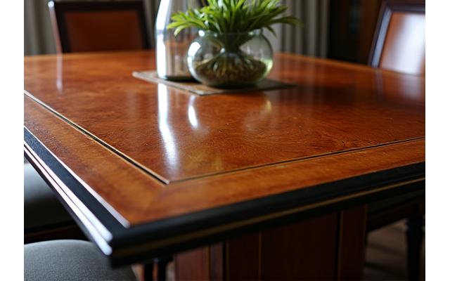 Gereставreerde art deco eettafel met glanzende afwerking